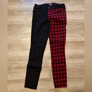 Royal bones black and red plaid jeans